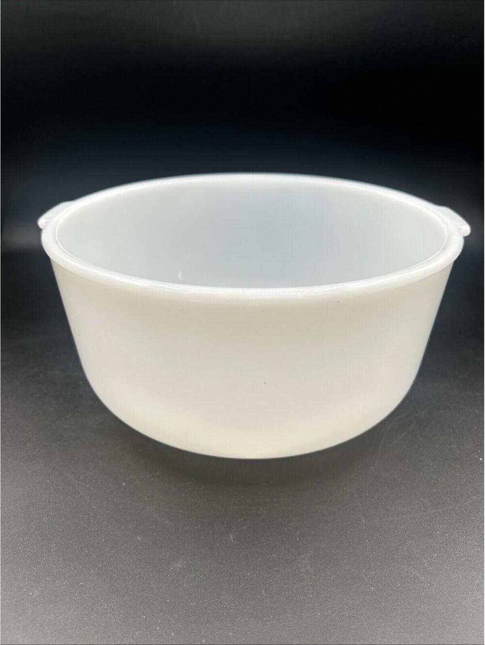 Vintage Glasbake Made for Sunbeam Large White Milk Glass Mixer Mixing Bowl